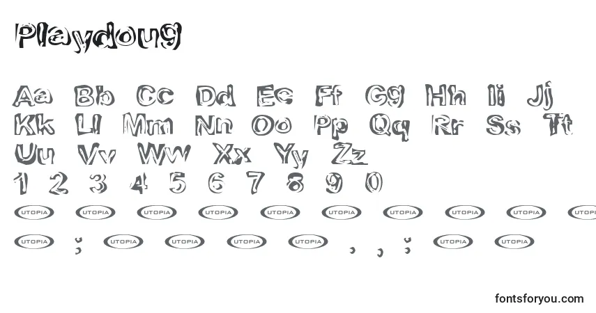 A fonte Playdoug – alfabeto, números, caracteres especiais
