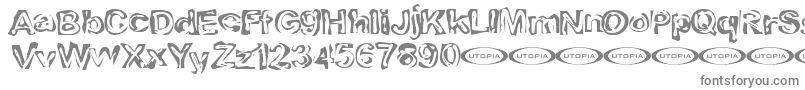 フォントPlaydoug – 白い背景に灰色の文字