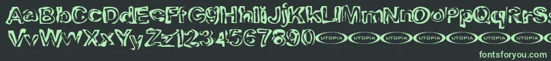 Playdoug Font – Green Fonts on Black Background