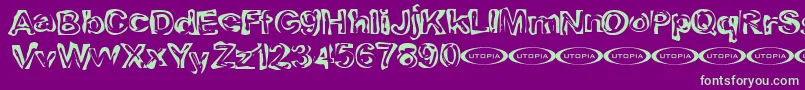 Playdoug Font – Green Fonts on Purple Background