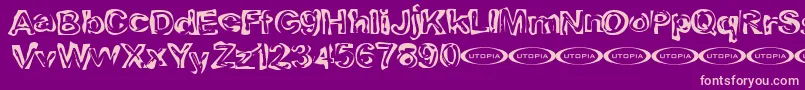 Playdoug Font – Pink Fonts on Purple Background