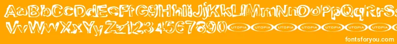 Playdoug Font – White Fonts on Orange Background