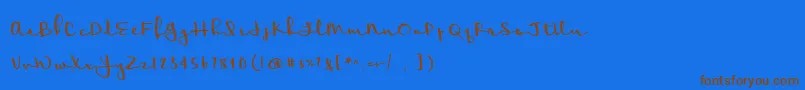 Meadowbrook Font – Brown Fonts on Blue Background