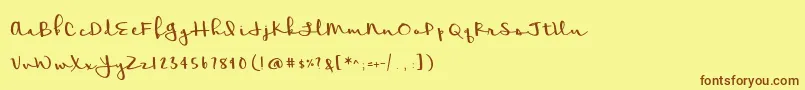 Meadowbrook Font – Brown Fonts on Yellow Background