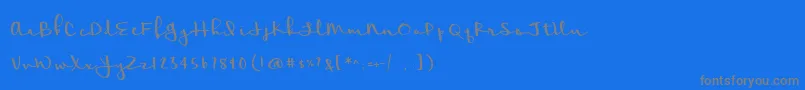 Meadowbrook Font – Gray Fonts on Blue Background