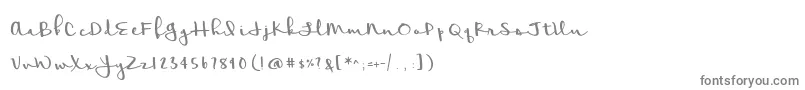 フォントMeadowbrook – 白い背景に灰色の文字