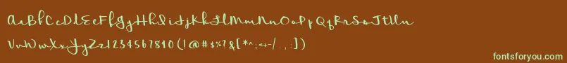 Meadowbrook Font – Green Fonts on Brown Background