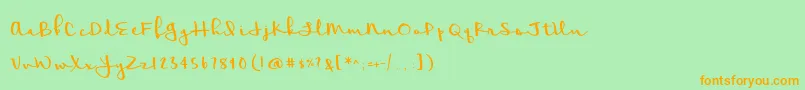 Meadowbrook Font – Orange Fonts on Green Background