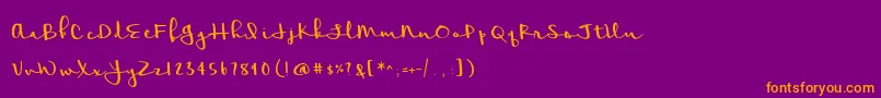 Meadowbrook Font – Orange Fonts on Purple Background