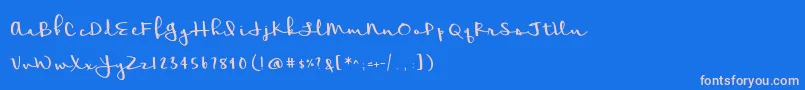 Meadowbrook Font – Pink Fonts on Blue Background