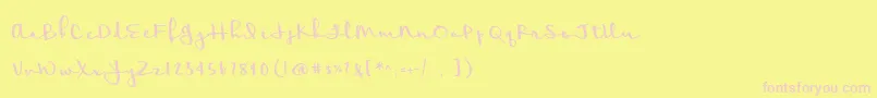 Meadowbrook Font – Pink Fonts on Yellow Background