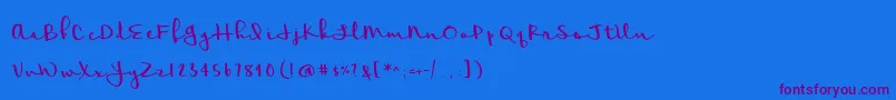 Meadowbrook Font – Purple Fonts on Blue Background