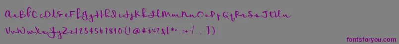 Meadowbrook Font – Purple Fonts on Gray Background