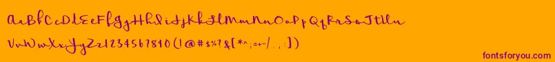 Meadowbrook Font – Purple Fonts on Orange Background