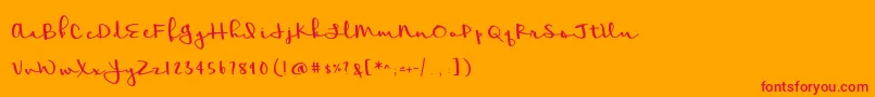 Meadowbrook Font – Red Fonts on Orange Background