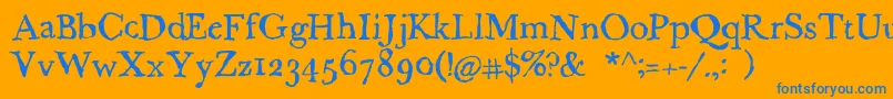 Caslame Font – Blue Fonts on Orange Background