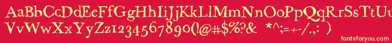 Caslame Font – Yellow Fonts on Red Background