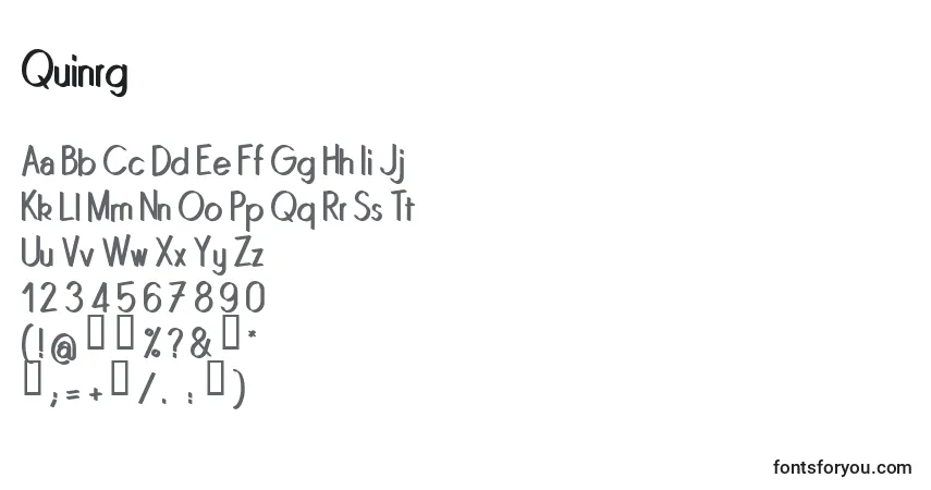 Quinrg-fontti – aakkoset, numerot, erikoismerkit