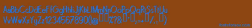 Quinrg Font – Blue Fonts on Brown Background
