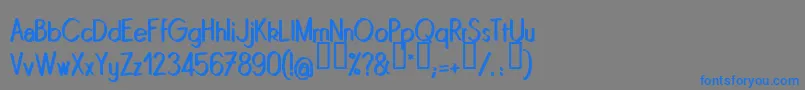 フォントQuinrg – 灰色の背景に青い文字