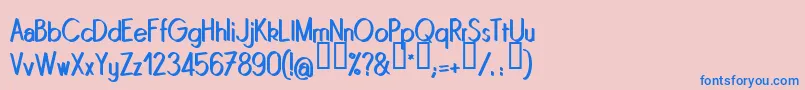Quinrg Font – Blue Fonts on Pink Background