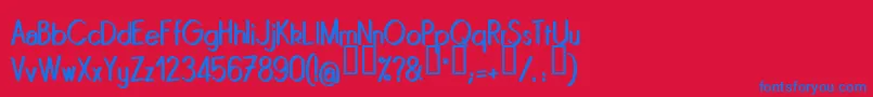 フォントQuinrg – 赤い背景に青い文字