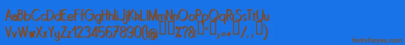 Quinrg Font – Brown Fonts on Blue Background
