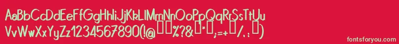 Шрифт Quinrg – зелёные шрифты на красном фоне