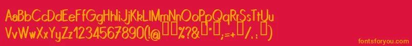 フォントQuinrg – 赤い背景にオレンジの文字