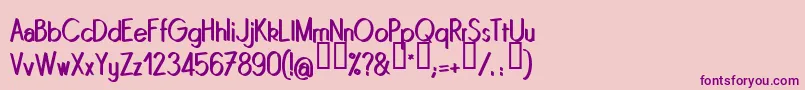 フォントQuinrg – ピンクの背景に紫のフォント