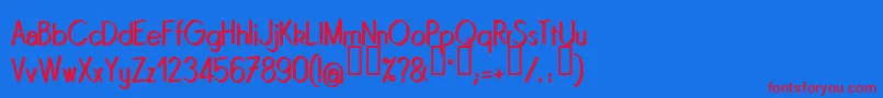 Quinrg Font – Red Fonts on Blue Background
