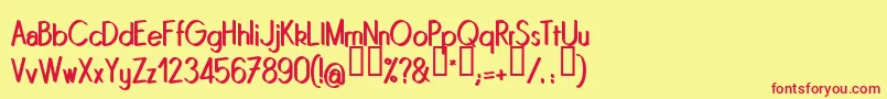 Quinrg Font – Red Fonts on Yellow Background