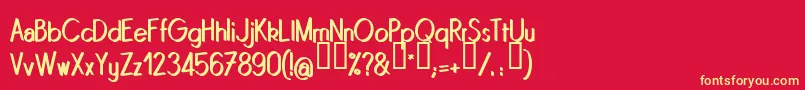 Quinrg Font – Yellow Fonts on Red Background