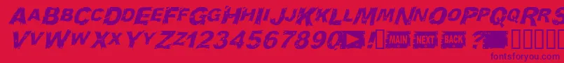 WoodcutItalic Font – Purple Fonts on Red Background