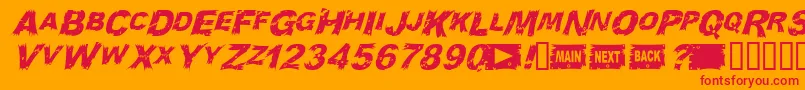 WoodcutItalic Font – Red Fonts on Orange Background