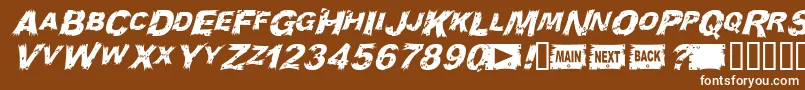 WoodcutItalic Font – White Fonts on Brown Background