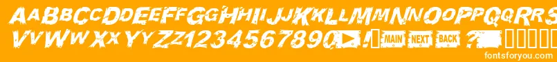 WoodcutItalic Font – White Fonts on Orange Background