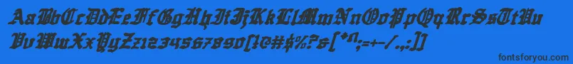 Police QuestKnightItalic – polices noires sur fond bleu