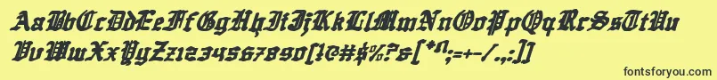 Police QuestKnightItalic – polices noires sur fond jaune