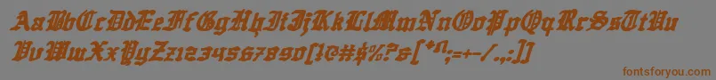 Шрифт QuestKnightItalic – коричневые шрифты на сером фоне