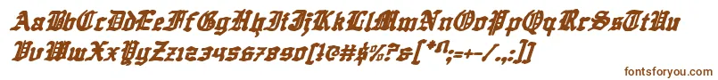 フォントQuestKnightItalic – 白い背景に茶色のフォント