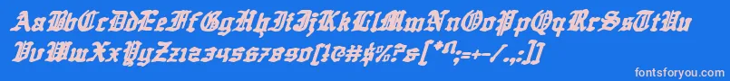QuestKnightItalic Font – Pink Fonts on Blue Background