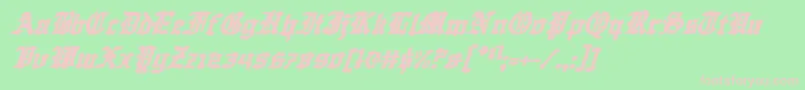 QuestKnightItalic Font – Pink Fonts on Green Background