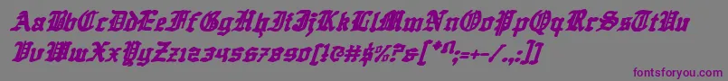 Шрифт QuestKnightItalic – фиолетовые шрифты на сером фоне