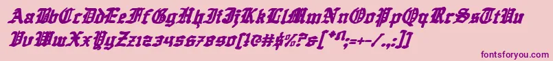 QuestKnightItalic-fontti – violetit fontit vaaleanpunaisella taustalla