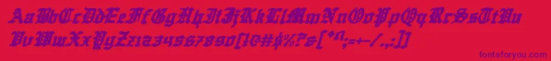 Шрифт QuestKnightItalic – фиолетовые шрифты на красном фоне