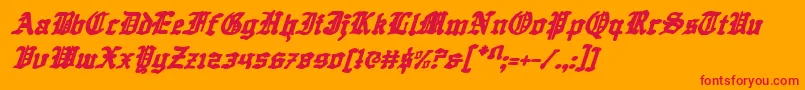 Шрифт QuestKnightItalic – красные шрифты на оранжевом фоне