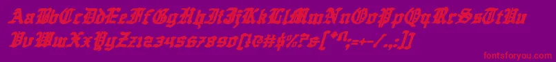 Czcionka QuestKnightItalic – czerwone czcionki na fioletowym tle