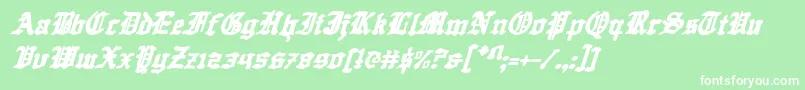Шрифт QuestKnightItalic – белые шрифты на зелёном фоне