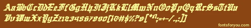 Шрифт QuestKnightItalic – жёлтые шрифты на коричневом фоне
